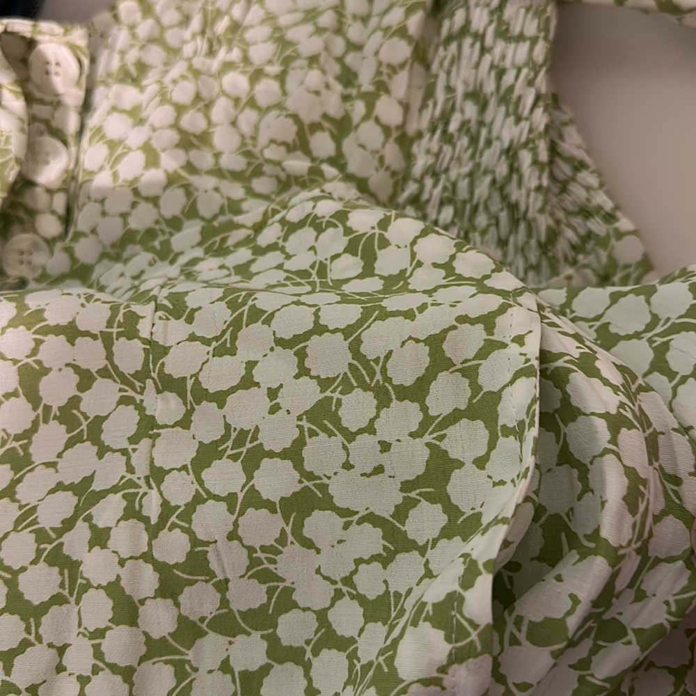 Faithfull the Brand Women’s Floral Smocked Sleeveless Jumpsuit Green Size 6-8 - Picture 12 of 15